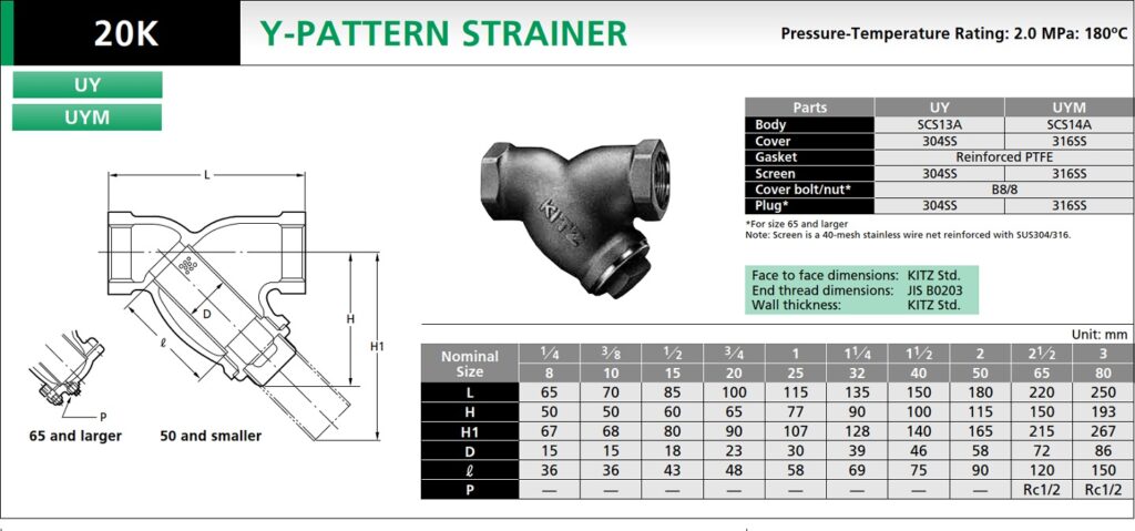 Catalogue Y Lọc Inox Uy Kitz